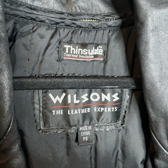 Vintage Wilson’s Leather black long removable lined jacket - Picture 2 of 8